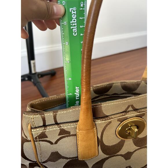 Y2K COACH Medium Madeline Satchel 12463 Shoulder Handbag Shoulder Brown Monogram - Picture 7 of 16